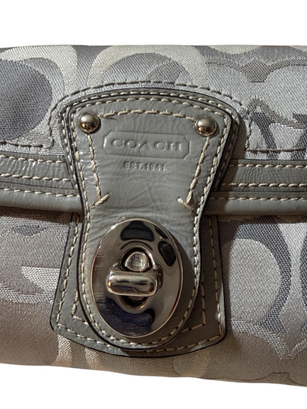 Coach Legacy Signature Optic Turnlock Flap Wristlet - Picture 5 of 13